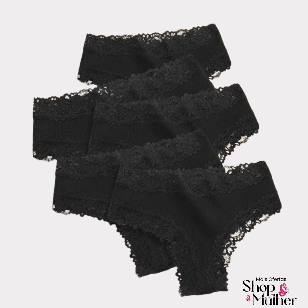 [PROMOÇÃO DE LANÇAMENTO COMPRE 5 LEVE 10] Calcinha Algodão CottonLace - FRETE GRÁTIS