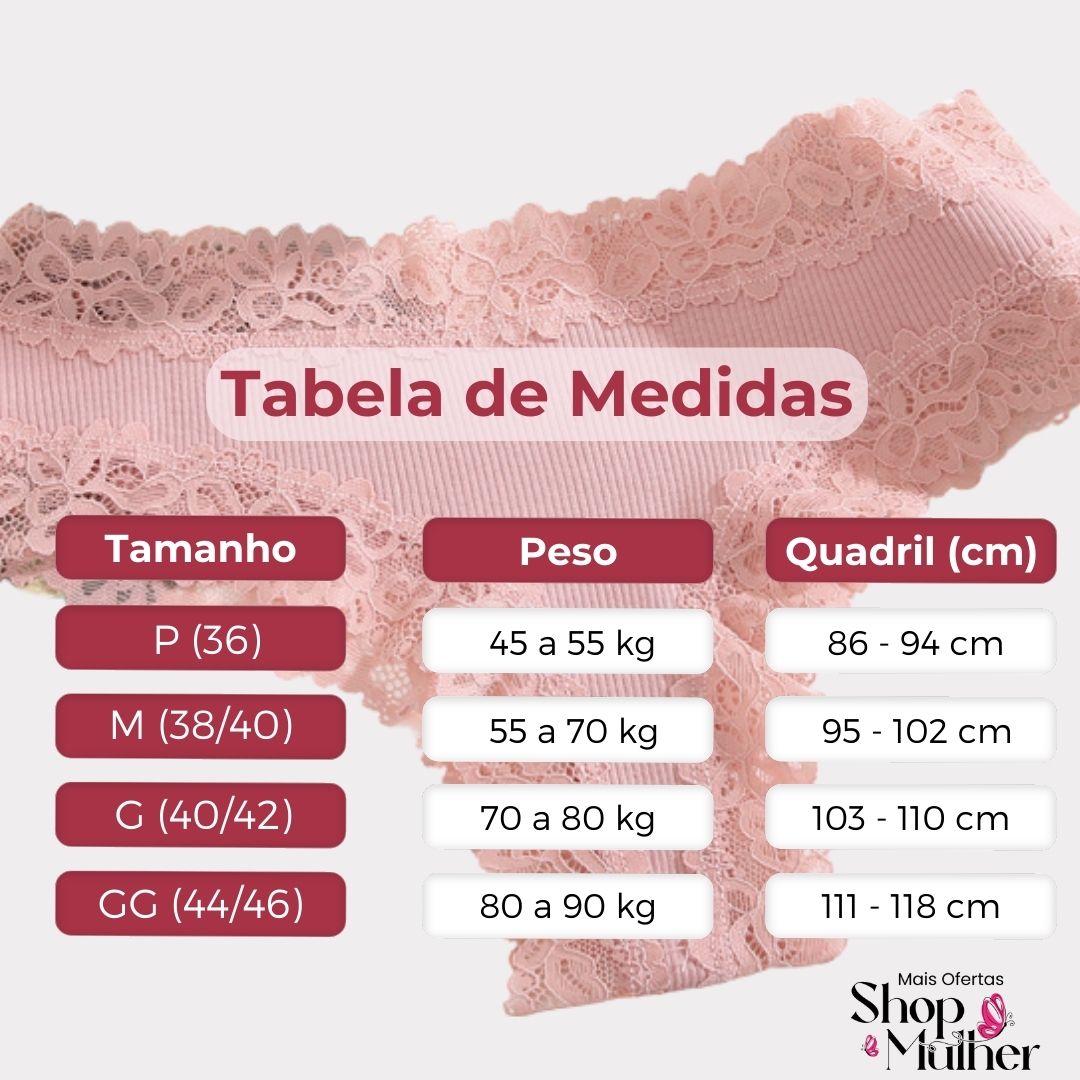 [PROMOÇÃO DE LANÇAMENTO COMPRE 5 LEVE 10] Calcinha Algodão CottonLace - FRETE GRÁTIS