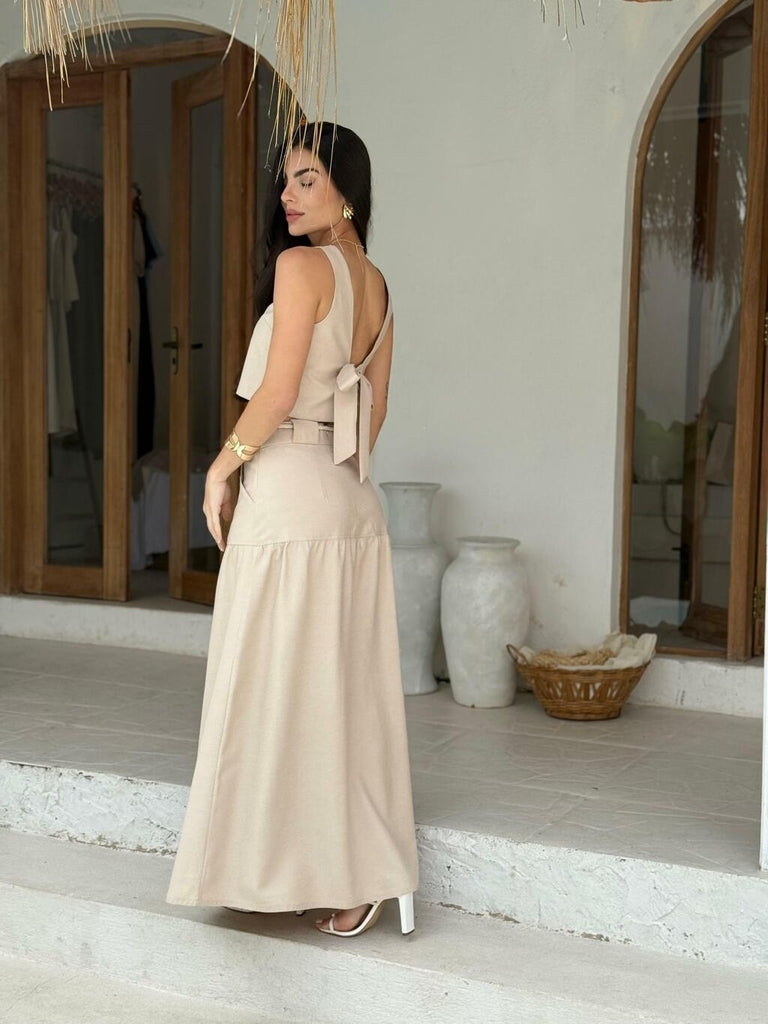 Conjunto Cordão Mar Sereno Bege